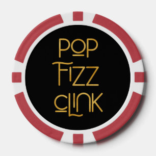 Pop Fizz Clink Elegante Typografie Poker Chips