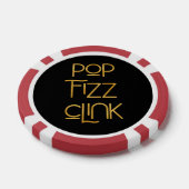 Pop Fizz Clink Elegante Typografie Poker Chips (Enkel)