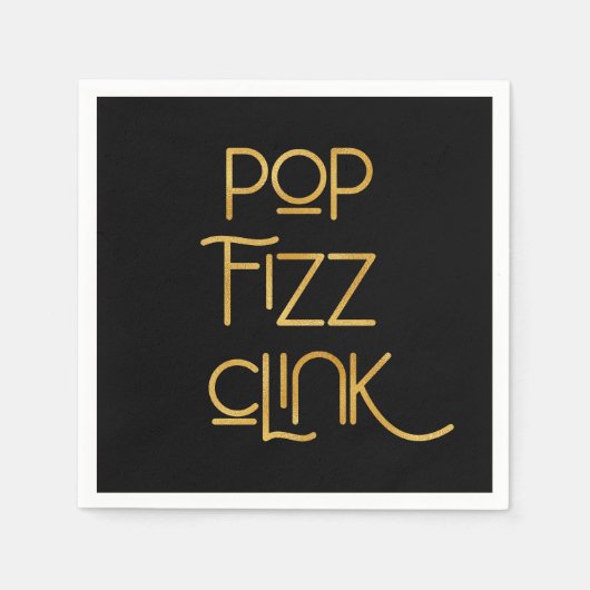 Pop Fizz Clink Elegante Typografie Servet (Voorkant)