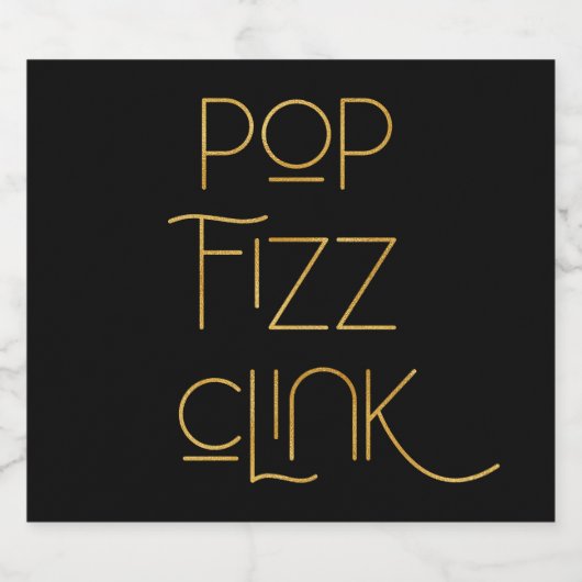 Pop Fizz Clink Elegante Typografie Sparkling Wijnetiket (Enkel label)