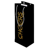 Pop Fizz Clink Elegante Typografie Wijn Cadeautas (Achterkant Gekanteld)