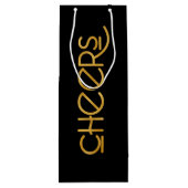 Pop Fizz Clink Elegante Typografie Wijn Cadeautas (Achterkant)