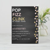 Pop Fizz Clink elke leeftijd Uitnodiging tot geboo (Staand voorkant)