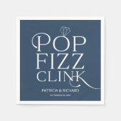 Pop Fizz Clink Engagement Party Blue Servet (Voorkant)