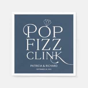 Pop Fizz Clink Engagement Party Blue Servet