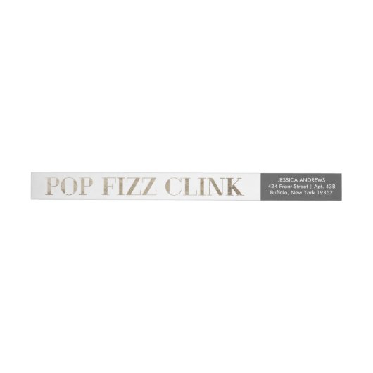 Pop Fizz Clink Faux Gold Foil Holiday Labels (Individueel)