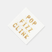 Pop Fizz Clink Faux Gold Nieuwjaar Servet (Hoek)