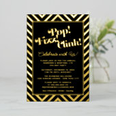 Pop! Fizz! Clink! Feestje Folie Uitnodiging (Staand Voorkant)