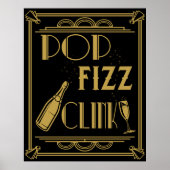 Pop Fizz Clink feestposter Art deco Poster (Voorkant)