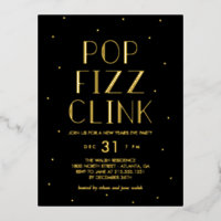 Pop Fizz Clink Folie Holiday Party Briefkaart