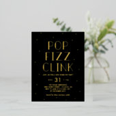 Pop Fizz Clink Folie Holiday Party Briefkaart (Staand Voorkant)