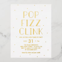 Pop Fizz Clink Folie Holiday Party Briefkaart