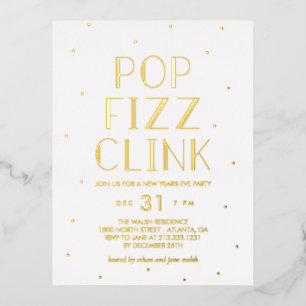 Pop Fizz Clink Folie Holiday Party Briefkaart