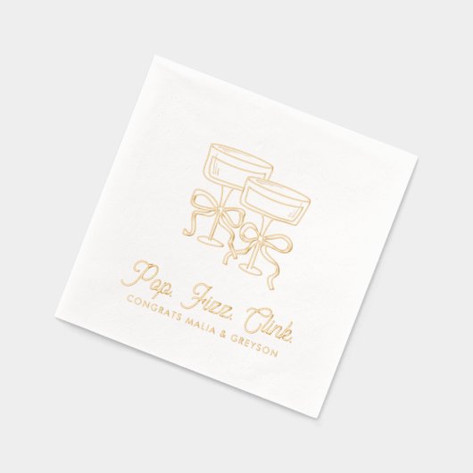 Pop Fizz Clink Gepersonaliseerde Verloving servett Folie Servetten (Links)