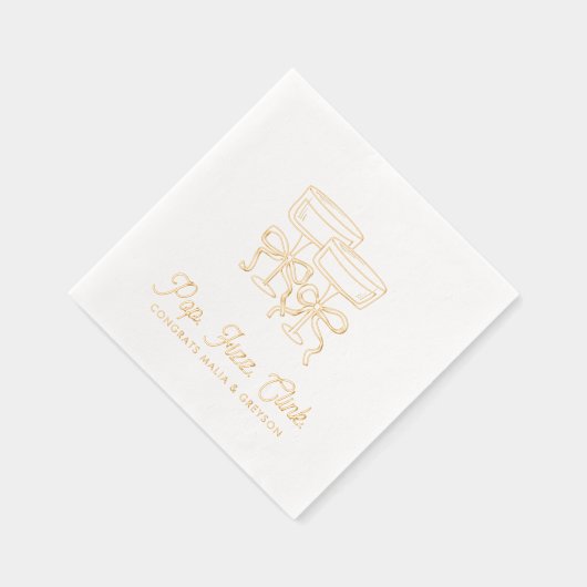 Pop Fizz Clink Gepersonaliseerde Verloving servett Folie Servetten (Rechts)