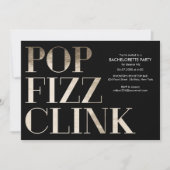 Pop Fizz Clink Gold Bachelorette Kaart (Voorkant)