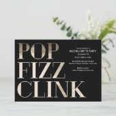 Pop Fizz Clink Gold Bachelorette Kaart (Staand voorkant)