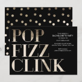 Pop Fizz Clink Gold Bachelorette Kaart (Voorkant / Achterkant)