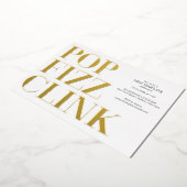 Pop Fizz Clink Gold Uitnodiging Folie nieuwjaar (Gedraaid)
