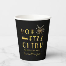 Pop Fizz Clink Goud Typografie Modern Oud en Nieuw
