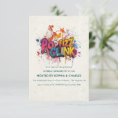Pop Fizz Clink graffiti Oudejaarsfeest Kaart (Staand voorkant)