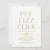 Pop Fizz Clink Holiday Partij Nieuwe jaren Eve Par Kaart (Voorkant)