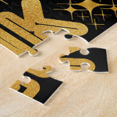 Pop Fizz Clink Moderne Typografie Oudejaarsavond Legpuzzel (Zijkant)