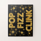 Pop Fizz Clink Moderne Typografie Oudejaarsavond Legpuzzel (Verticaal)