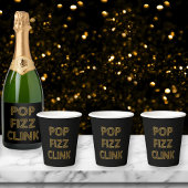 Pop Fizz Clink Moderne Typografie Oudejaarsavond Papieren Bekers