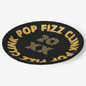 Pop Fizz Clink Moderne Typografie Oudejaarsavond Papieren Bordje (Gekanteld)