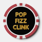 Pop Fizz Clink Moderne Typografie Oudejaarsavond Poker Chips (Voorkant)