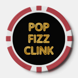 Pop Fizz Clink Moderne Typografie Oudejaarsavond Poker Chips