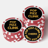 Pop Fizz Clink Moderne Typografie Oudejaarsavond Poker Chips (Opstapeling)