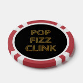 Pop Fizz Clink Moderne Typografie Oudejaarsavond Poker Chips (Enkel)