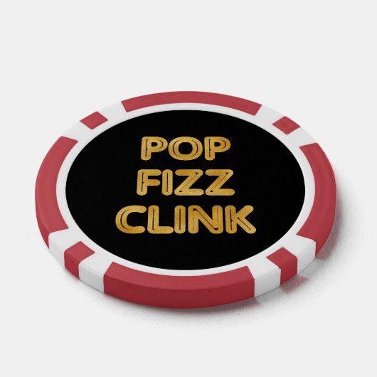 Pop Fizz Clink Moderne Typografie Oudejaarsavond Poker Chips (Enkel)