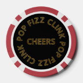 Pop Fizz Clink Moderne Typografie Oudejaarsavond Poker Chips (Achterkant)
