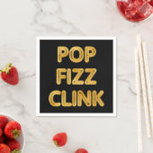 Pop Fizz Clink Moderne Typografie Oudejaarsavond Servet (Insitu)