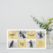 Pop Fizz Clink New Year Blokken 4 Foto Collage Feestdagenkaart (Staand voorkant)