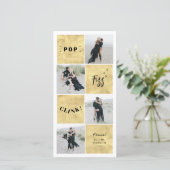 Pop Fizz Clink New Year Blokken 4 Foto Collage Feestdagenkaart (Staand voorkant)