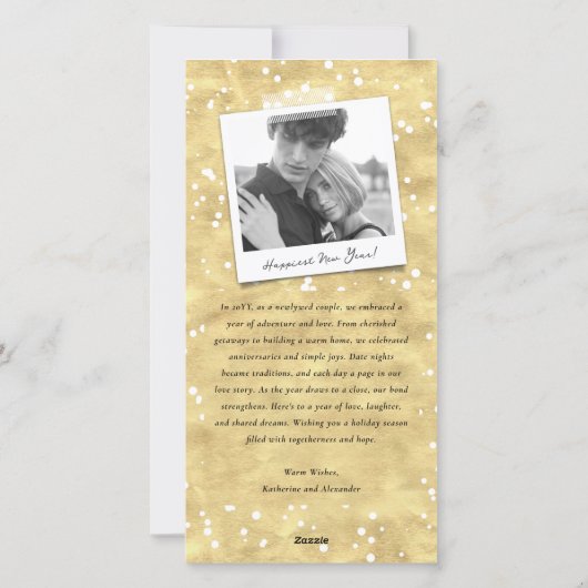 Pop Fizz Clink New Year Blokken 4 Foto Collage Feestdagenkaart (Achterkant)