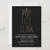 Pop Fizz Clink New Year Engagement Party Faux Foli Kaart (Voorkant)