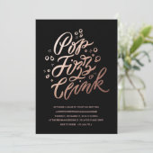 Pop, Fizz, Clink! Nieuwe jaren Uitnodiging van Ev (Staand voorkant)