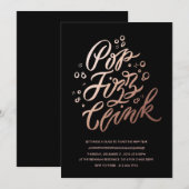 Pop, Fizz, Clink! Nieuwe jaren Uitnodiging van Ev (Voorkant / Achterkant)