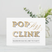 Pop Fizz Clink Party Uitnodiging (Staand voorkant)