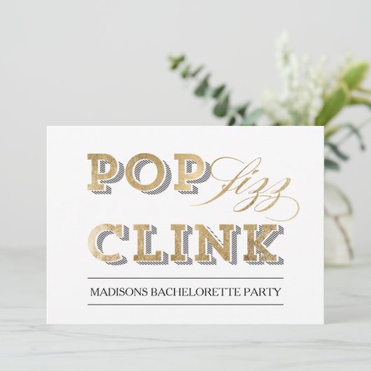Pop Fizz Clink Party Uitnodiging (Staand voorkant)