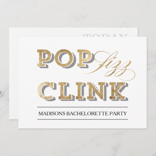 Pop Fizz Clink Party Uitnodiging (Voorkant / Achterkant)