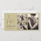 Pop Fizz Clink Stijlvolle Gouden Champagne Chic 3  Feestdagenkaart (Voorkant)