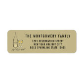 Pop Fizz Clink Stylish Gold Champagne Chic Address Etiket (Voorkant)
