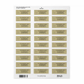 Pop Fizz Clink Stylish Gold Champagne Chic Address Etiket (Full Sheet)