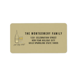 Pop Fizz Clink Stylish Gold Champagne Chic Address Etiket